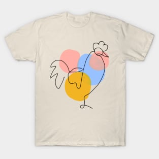 Chicken Abstract Line Art T-Shirt